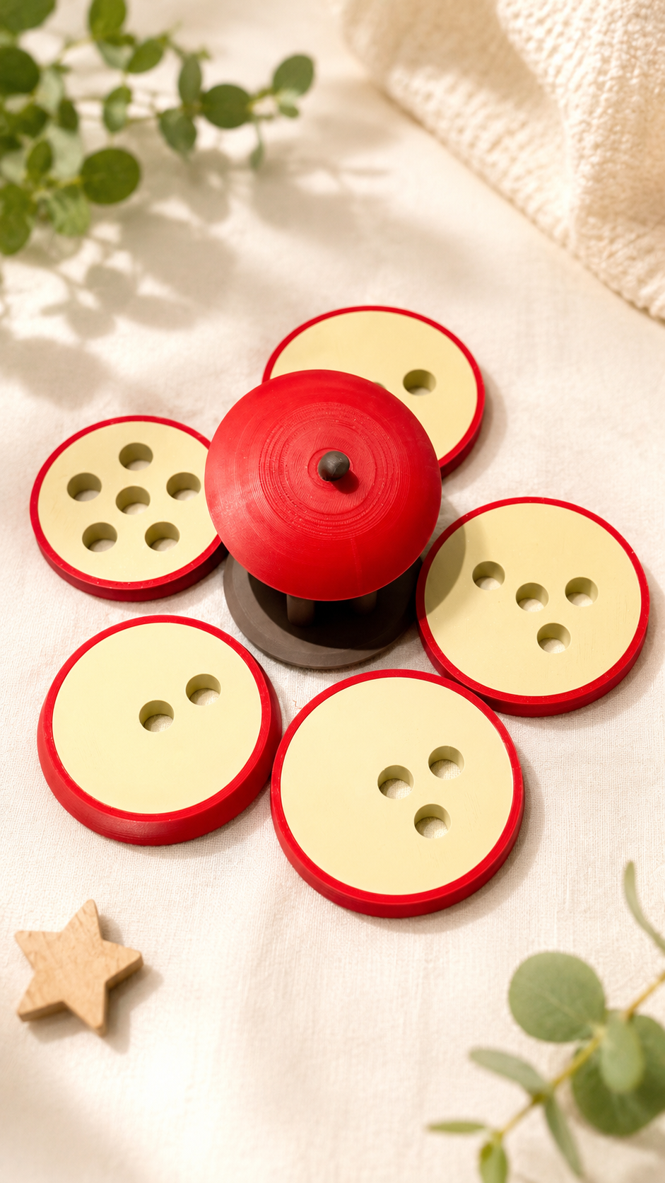 Apple Stacking Toy, Montessori Inspired Threading Puzzle