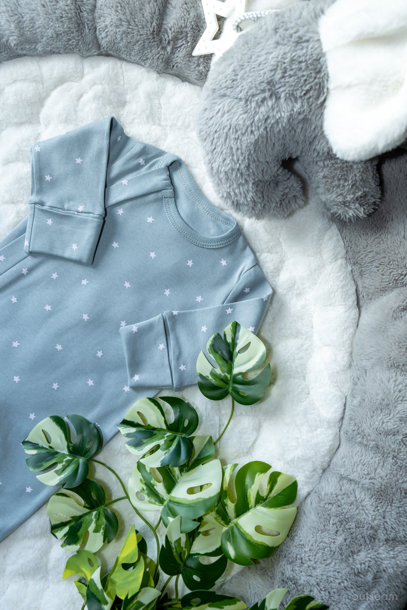 Outseam Sleepsuit Zipper Grey — detail view 3